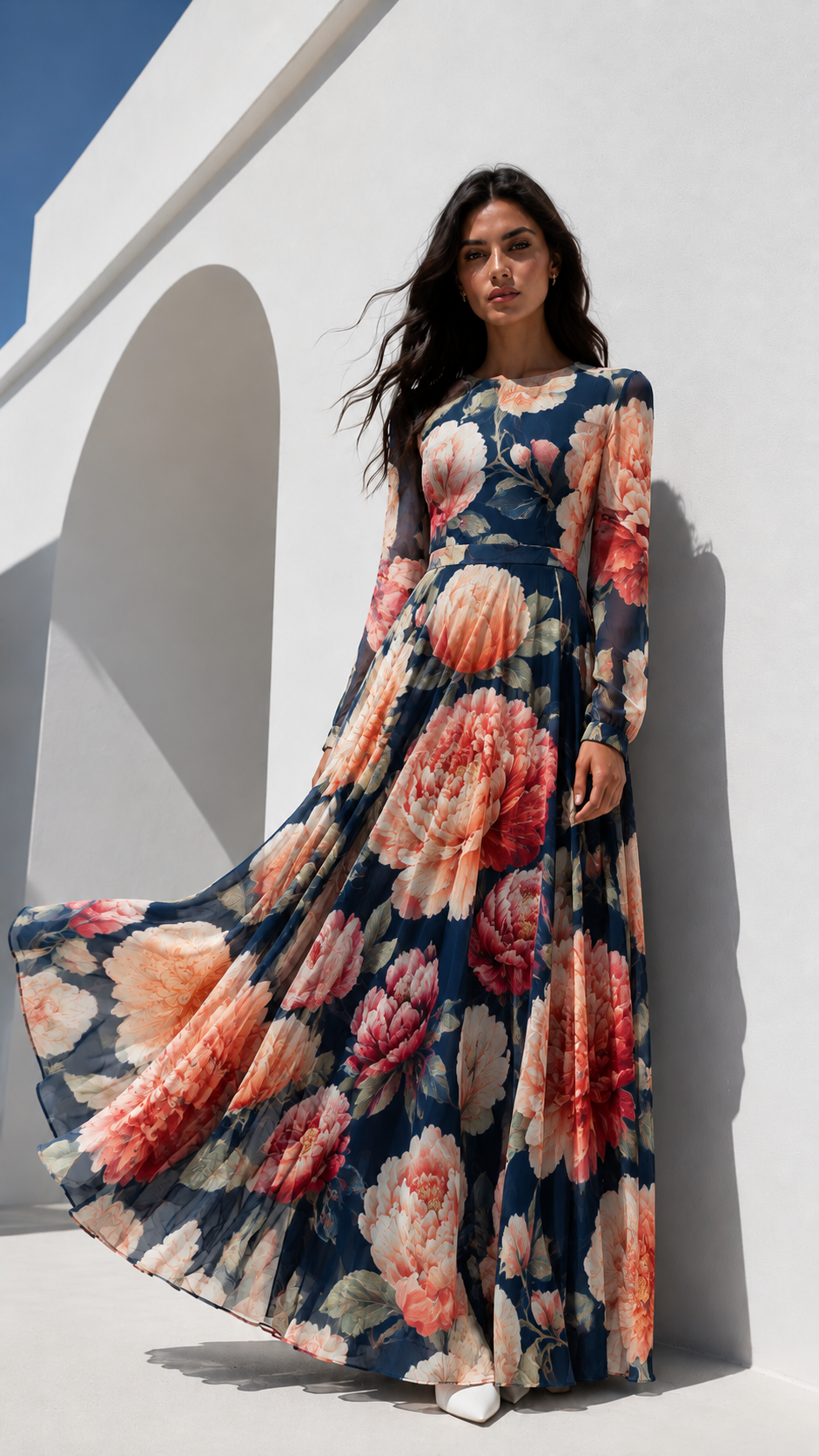 Midnight Peony Dress